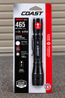 COAST G36 465 Lumen Dual Power LED Flashlight – Twist Focus