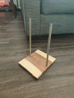 Wood Base Dual Rod Holder Stand
