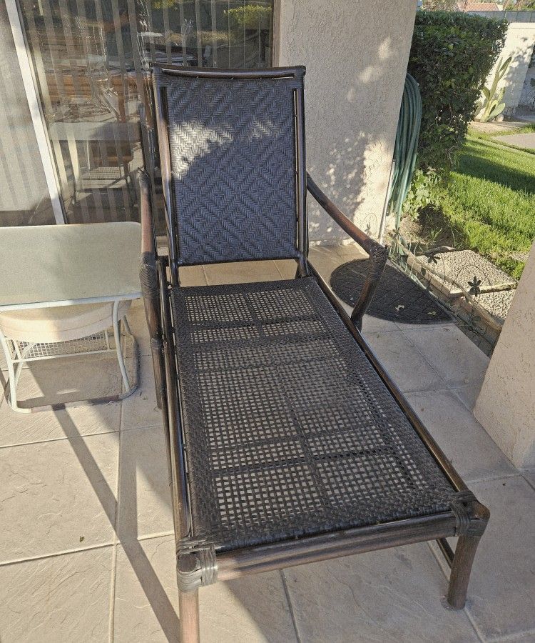Metal And Wicker Lounge Chair