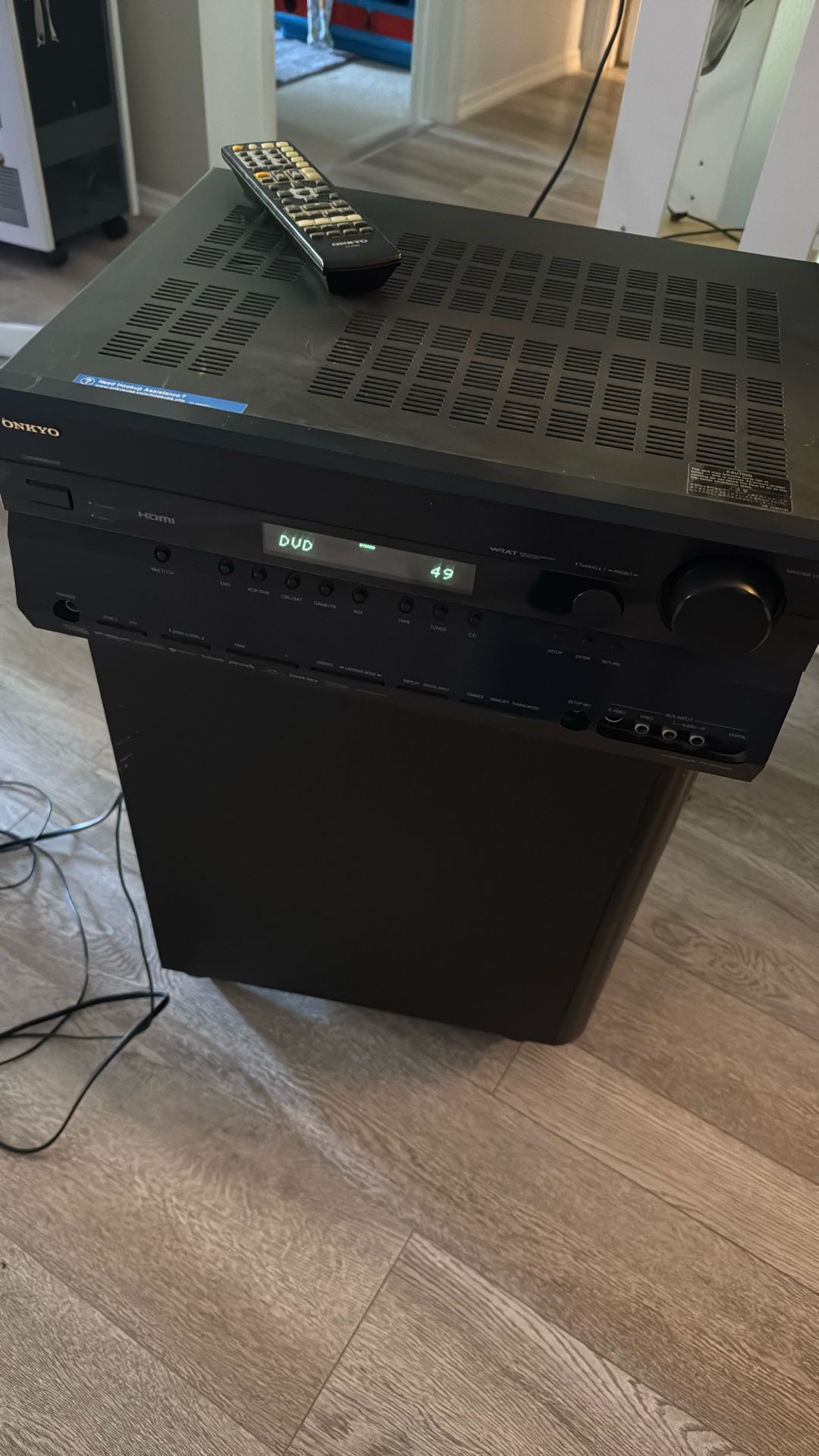 Onkyo SR605 7.1 Nearly Full Set With Original Speakers, Sub, Remote And Power Cables