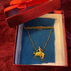 Vintage Anson Rockabilly Rodeo Cowboy Tie Bar Clip