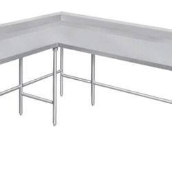 Steel L Shaped Table - Great Condition