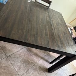 Heavy Hard Wood Table  And Bench 