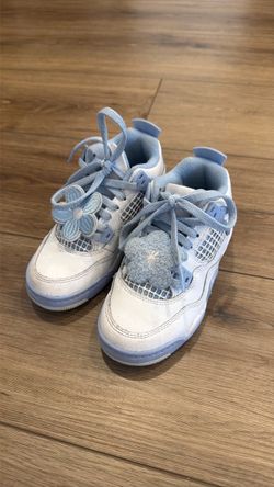 Kids Air Jordan 4 Blue White Sneakers