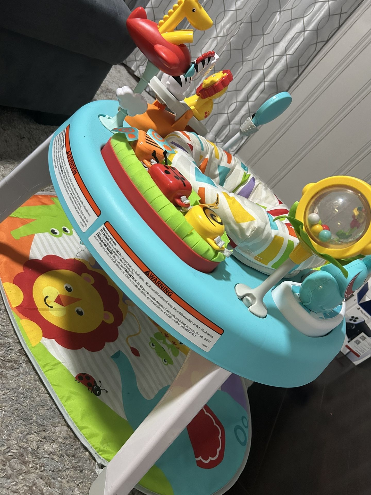 fisher-price baby to toddler toy 3-in-1 sit-to-stand activity center with music lights and spiral ramp, jazzy jungle