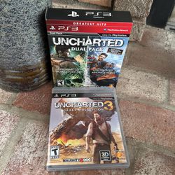 Uncharted Bundle 1-2-3 Like New For PS3