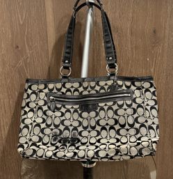 Black And Gray Over The Shoulder Coach Purse