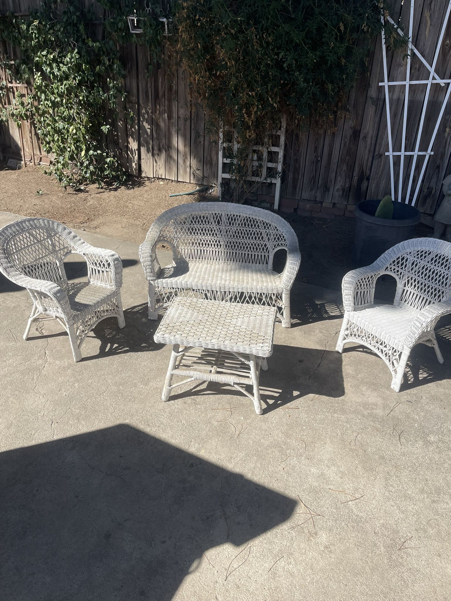Antique Baby Wicker Chair Set