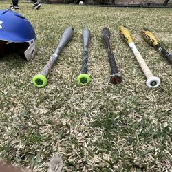 Youth 5 Baseball Bats And Helmet All For $160