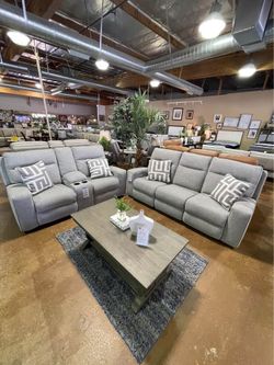 Power Reclining Sofa and Loveseat - Living Room Furniture