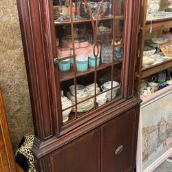 Antique Mahogany Corner Cabinet
