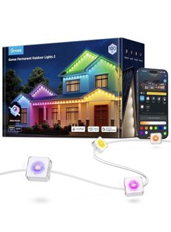 Govee Permanent Outdoor Lights 2 White 100ft RGBIC 100 Modes IP67 16m Colors NEW