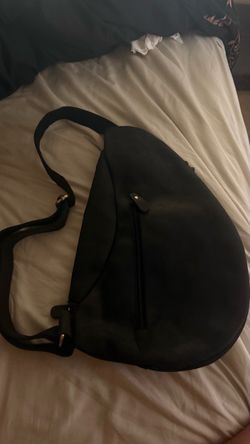 Genuine Leather Sling Bag Crossbody Brown Studded Multi Pocket (58