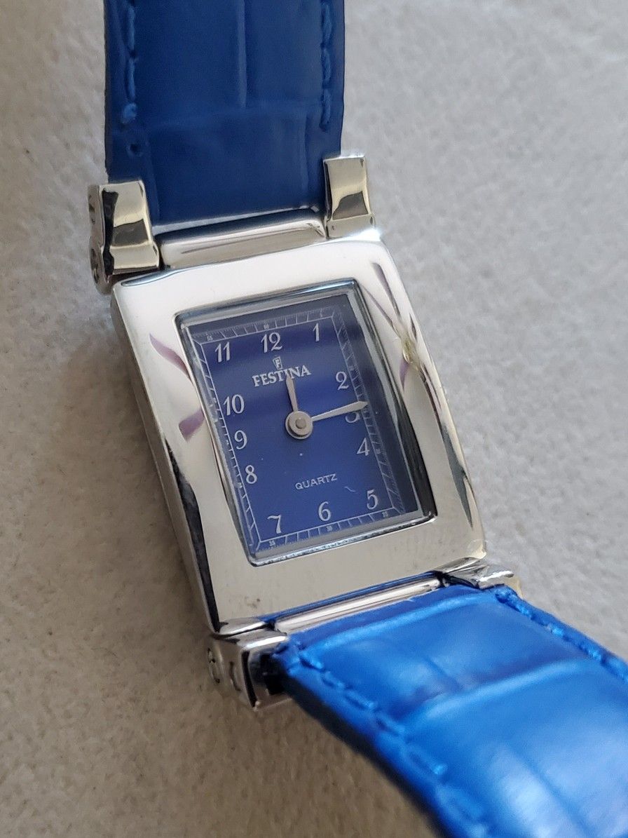 New Women's Festina Watch Crocodile Strap
