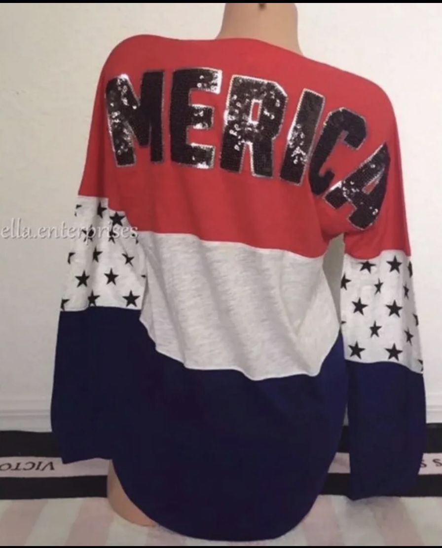 New Large Merica Vs Pink Shirt / Victoria’s Secret / USA / 4th Of July / Memorial Day