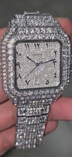 Iced out Moissanite watch