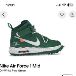 Nike Air Force 1mid Off-white Pine Green