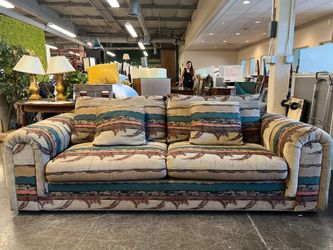 Striped Southwestern Pattern Two Seat Sofa
