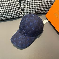 Louis Vuitton Classic Monogram Jacquard Baseball Cap Navy