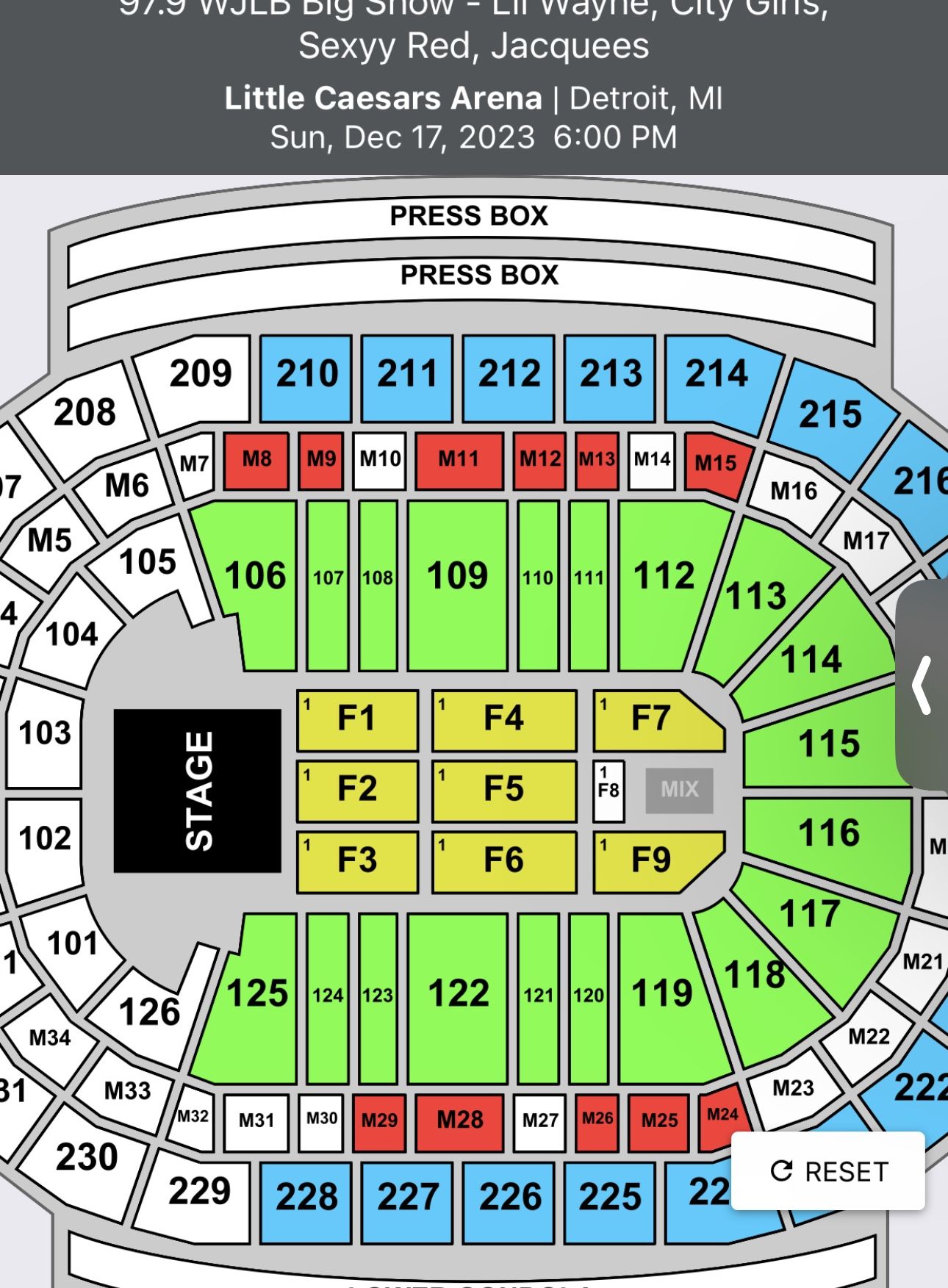 WJLB Big Show Tickets For Sale Club Section 109