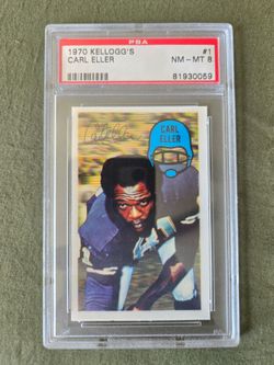 CARL ELLER 1970 Kellogg's #1 PSA Graded Card NM-MT 8 NFL Minnesota Vikings