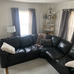 Black Leather Sectional