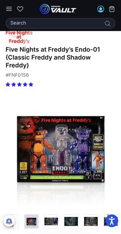 PRESALE Five Nights at Freddy’s Endo Shadow Freddy Figure Set Jazwares Vault Exclusive
