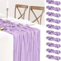 10pcs Lilac Cheese Cloth Table Runner,
