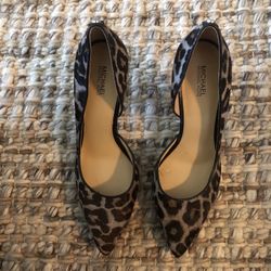  Michael Kors Leopard Print Genuine Fur Dyed Hair Leather