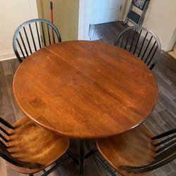 MOVING SALE!!! Solid Wood Dining Room Table  w/4 Chairs 