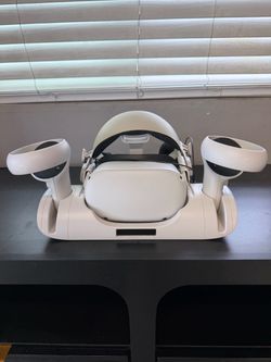Meta Quest 2 VR Headset with Controllers and Charging Dock