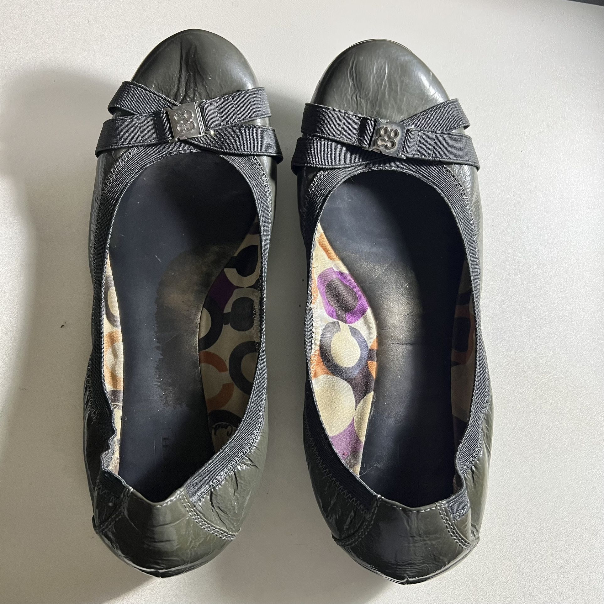 Coach Grey Ballet Flats Sz 9