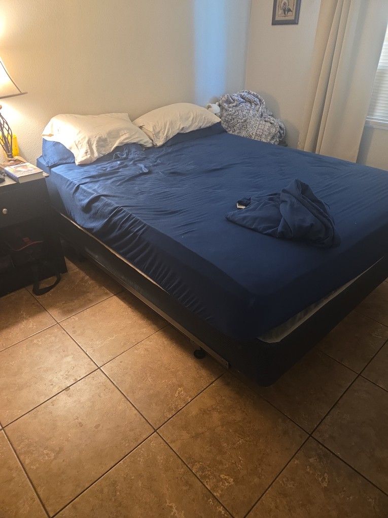 Bed, Box Spring, Rails. 3 In 1