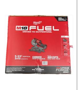 Milwaukee M18 FUEL 18V 10 in. Lithium-Ion Brushless Cordless Dual Bevel Sliding Compound Miter Saw Kit w/ 1x  Forge 8.0 Ah Battery & Charger  $579 New