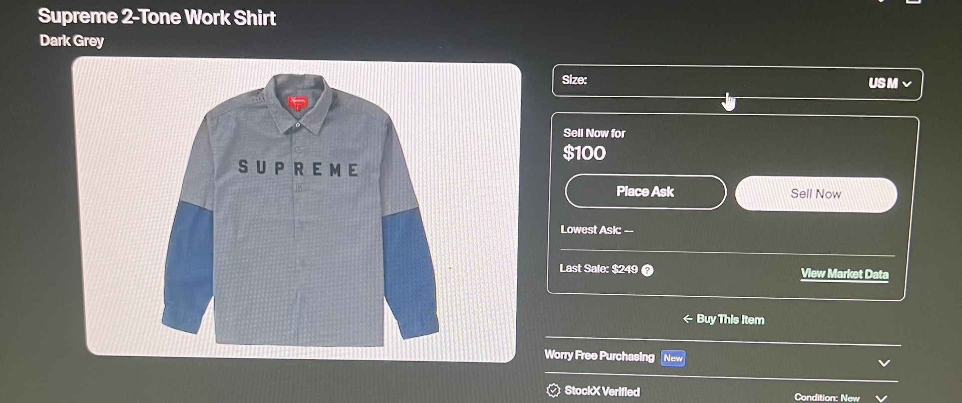 SUPREME 2-TONE WORK SHIRT