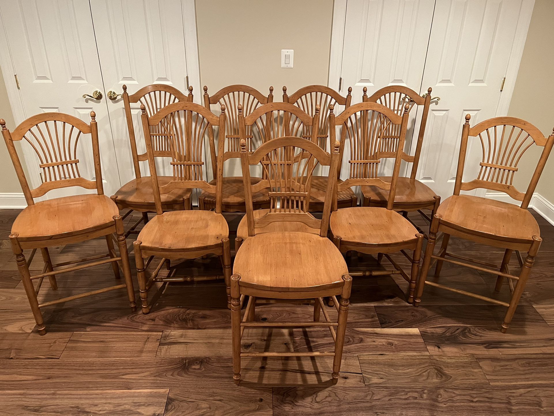 Solid, Maple Dining Chairs, And Matching Counter Height Stools