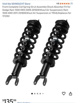 Front Complete Coil Spring Strut Assembly Shock Absorber Fit for Dodge Ram 1500 4WD 2009-2010 (Without Air Suspension), Ram 1500 4WD 2011-2018(Without