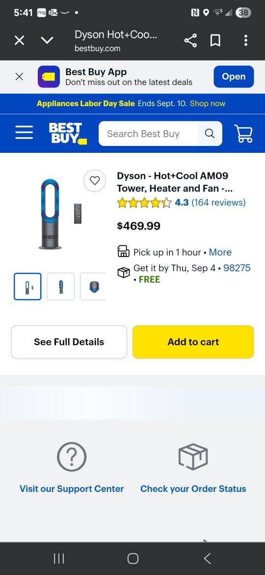 Dyson Hot Cool Am09 Fan With Remote