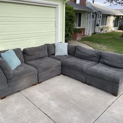 FREE DELIVERY- Modular Grey Sectional W/ Free Ottoman