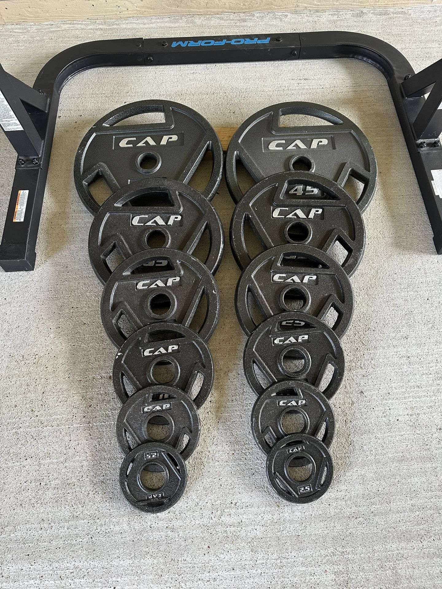 Cap Olympic Barbell Grip Weight Plates $270   