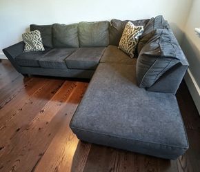Greyish Blue Sectional Couch… Delivery Available!