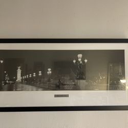 Framed Paris Night Scene 