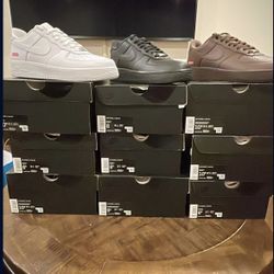 Supreme Air Force 1 Black, White, & Brown Men Sizes 
