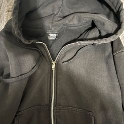 Stussy “Beach Roots” Black Zip Up Hoodie
