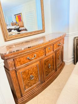 Solid Wood Cabinet With Marble Top