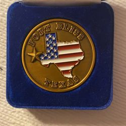 Army Fort Bliss Old Ironside 1st Armored Challenge Coin and A Cufflink