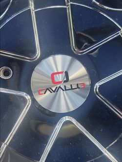 Set of 4 - 18" Chrome  Universal Cavallo 907 Chrome Wheels/Rims (18x8, ET38, 10-Hole Dual Drill) or trade.