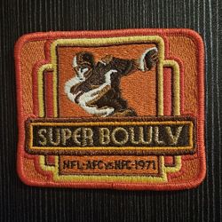 Vintage 1971 Offical NFL Licensed Super Bowl V, NFL • AFC vs NFC Sew On Patch