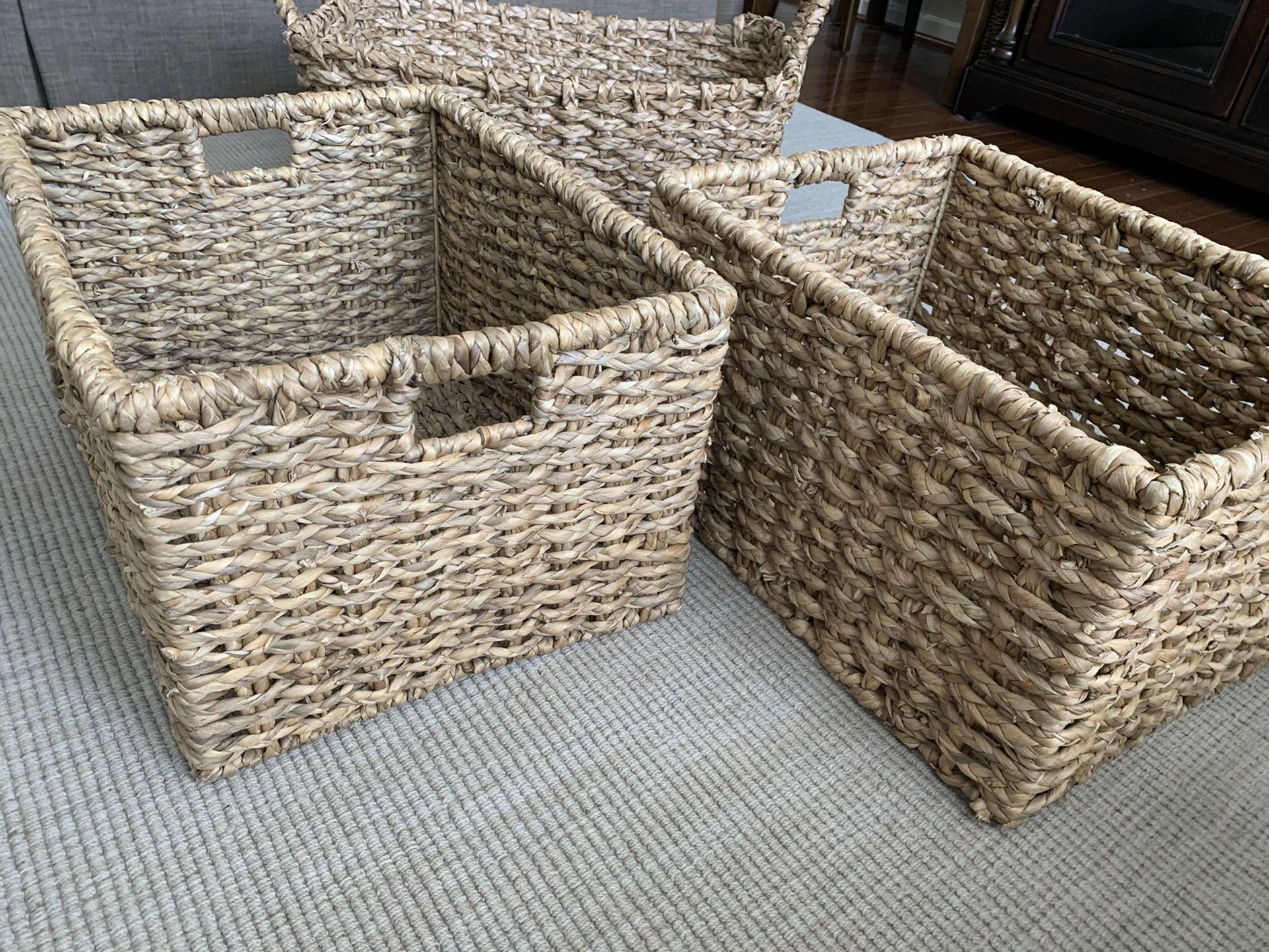 Wicker storage baskets