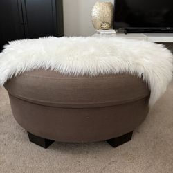 Beautiful Taupe Ottoman